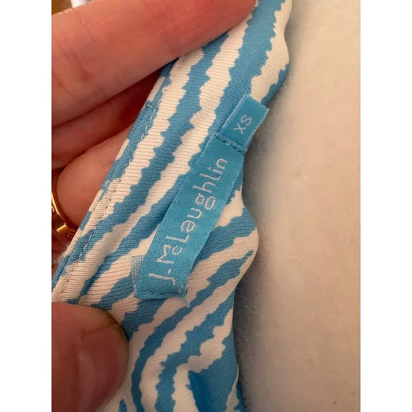 J. Mclauglin Blue Animal Print Sleeveless Catalina Cloth Tiered Dress Size XS - Picture 6 of 11